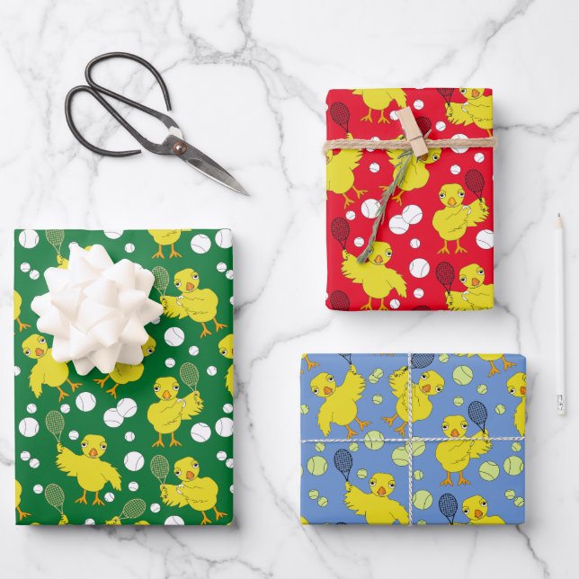 Tennis Chick Pattern Wrapping Paper (Front)
