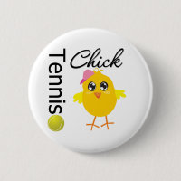 Tennis Chick Player Pinback Button