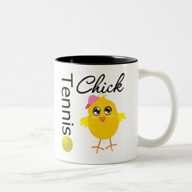 Tennis Chick Player Two-Tone Coffee Mug (Right)