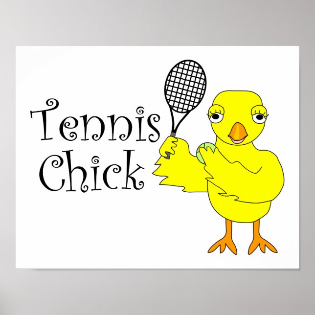 Tennis Chick Text Poster (Front)