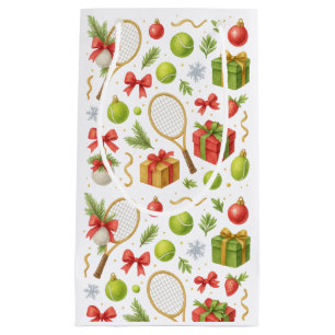 Tennis Christmas ball and racket gifts for Party Small Gift Bag
