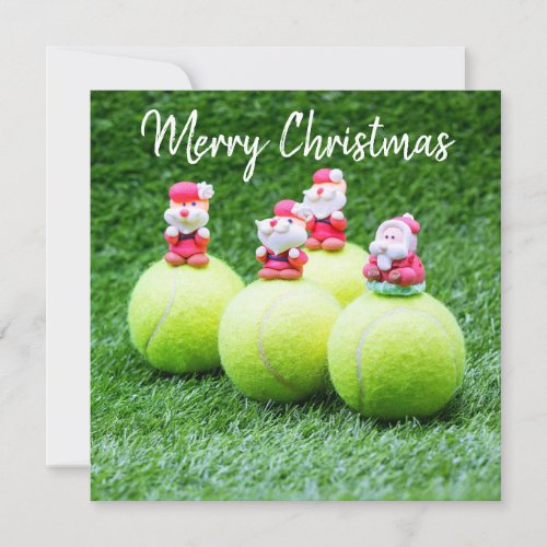 Tennis Christmas ball with Santa Claus Holiday