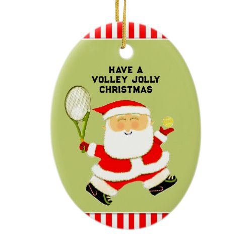 Tennis Christmas Ceramic Ornament