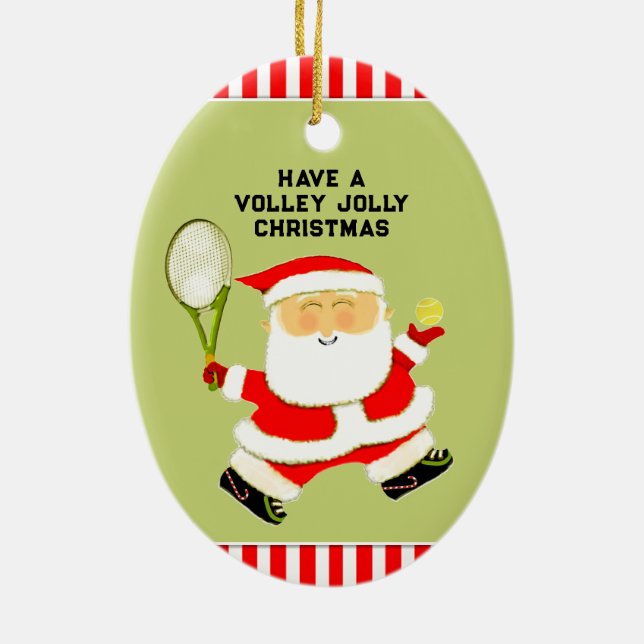 Tennis Christmas Ceramic Ornament (Back)