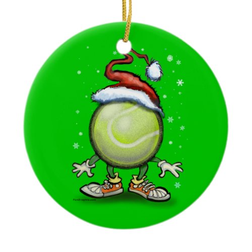 Tennis Christmas Ceramic Ornament