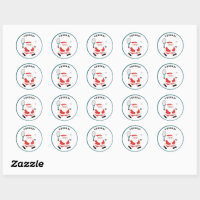 Christmas Envelope Sealer Classic Round Sticker, Zazzle