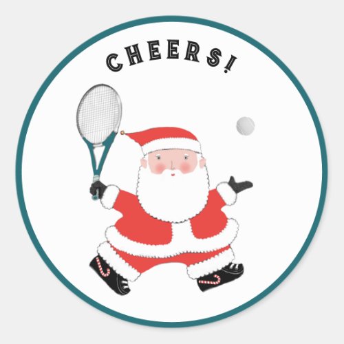 Tennis Christmas Classic Round Sticker