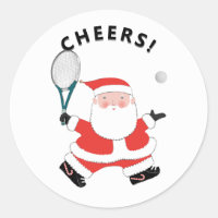 Tennis Christmas Classic Round Sticker