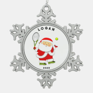 Tennis Christmas Collectible 2023 Snowflake Pewter Christmas Ornament