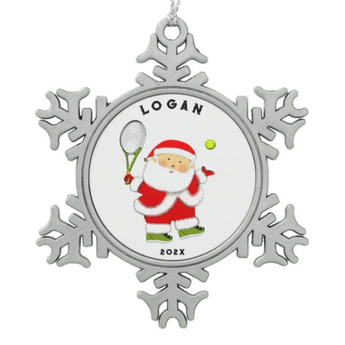 Tennis Christmas Collectible 2026 Snowflake Pewter Christmas Ornament