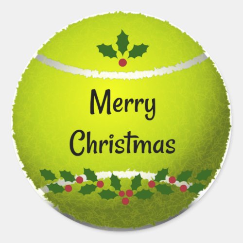 Tennis Christmas Design Classic Round Sticker