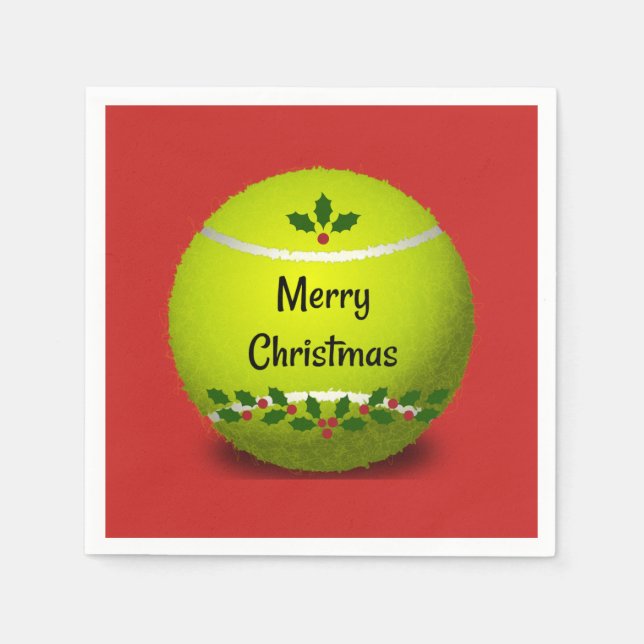 Tennis Christmas Design Napkins (Front)