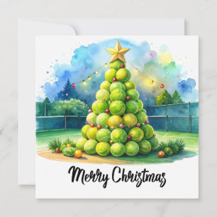 Tennis Christmas  Festive Ball Christmas Ball  Holiday Card