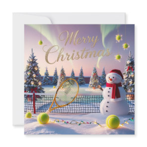 Tennis Christmas  Festive Racquets Holiday Card