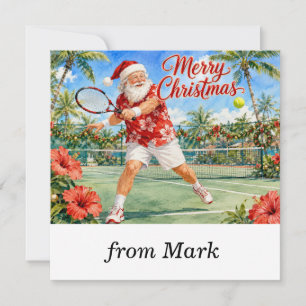 Tennis Christmas Festive Racquets Holiday Card