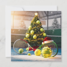 Tennis Christmas Festive Racquets