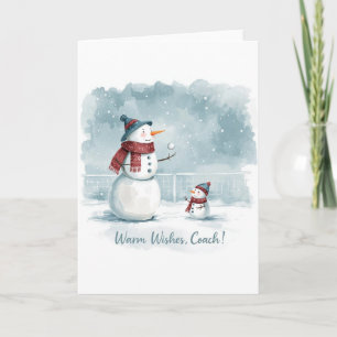 Tennis Christmas Festive Snowman Card
