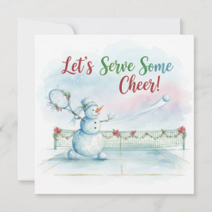 Tennis Christmas Festive Snowman Holiday Card