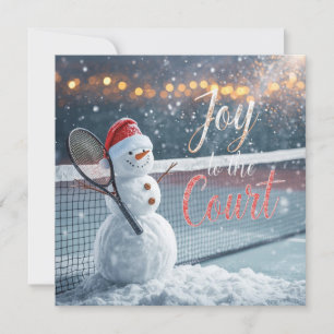 Tennis Christmas Festive Snowman Holiday Card