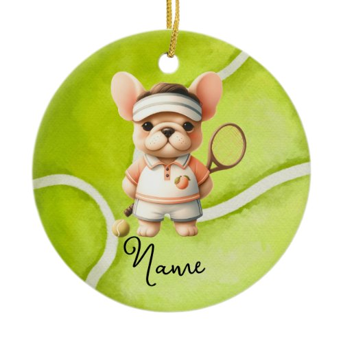 Tennis Christmas for Boy Player  Ceramic Ornament