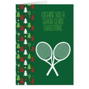 Tennis🎾🎄❄️ Christmas, green, red and white Cards