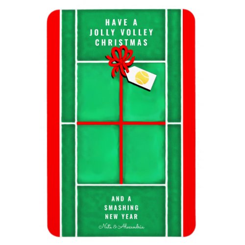 Tennis Christmas Holiday Gift Card Magnet