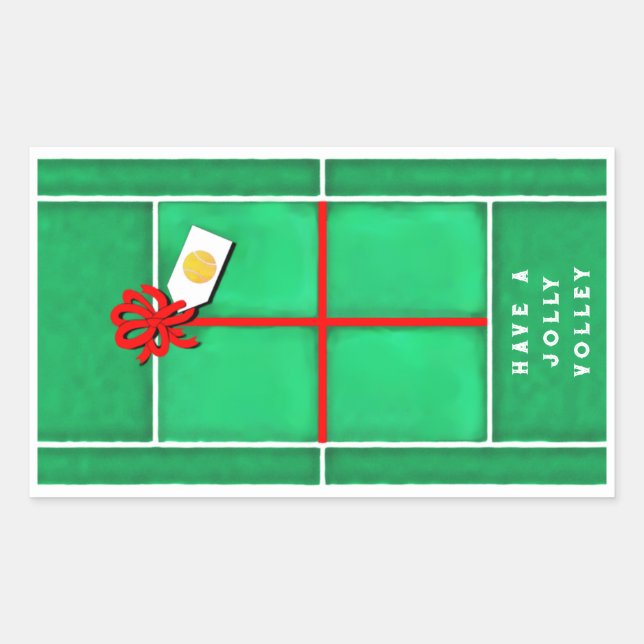 Tennis Christmas Holiday Gift Stickers (Front)