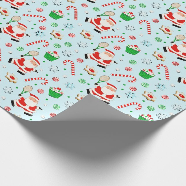 Tennis Christmas Holiday Gift Wrapping Paper (Corner)