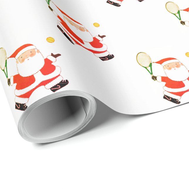 Tennis Christmas Holiday Gift Wrapping Paper (Roll Corner)
