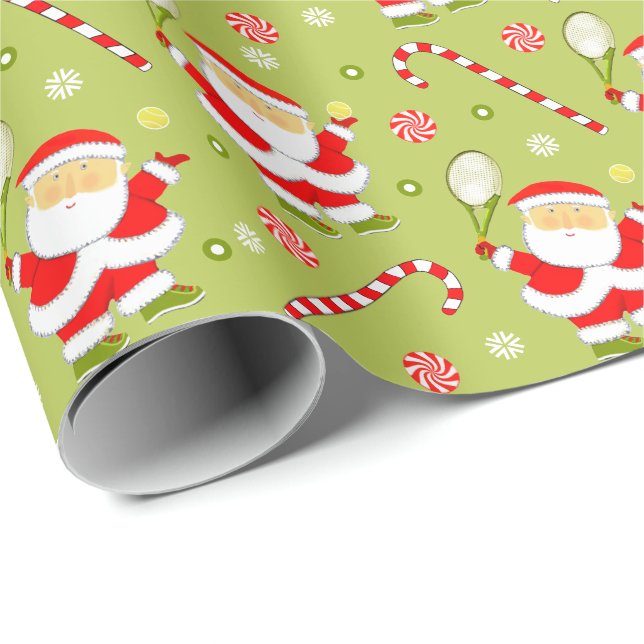 Tennis Christmas Holiday Gift Wrapping Paper (Roll Corner)