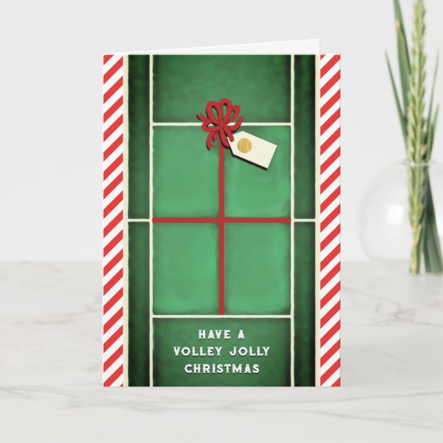 Tennis Christmas Holiday Greeting Cards (Front)