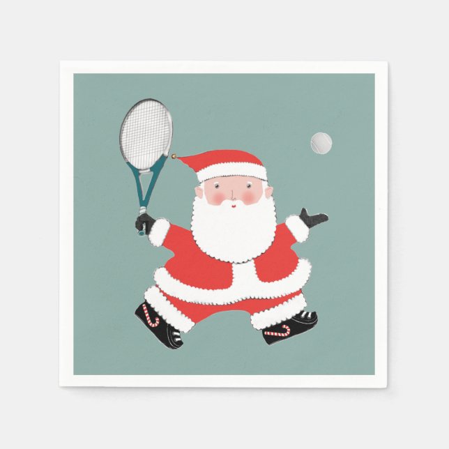 Tennis Christmas Holiday Napkins (Front)