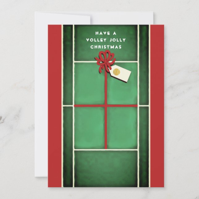 Tennis Christmas Holiday New Year's Cards (Front)