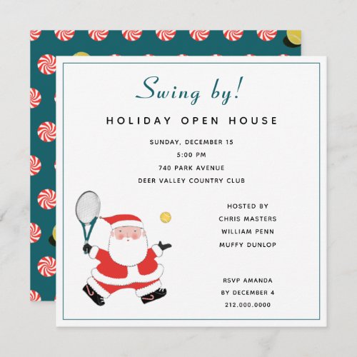 Tennis Christmas Holiday Party Invites