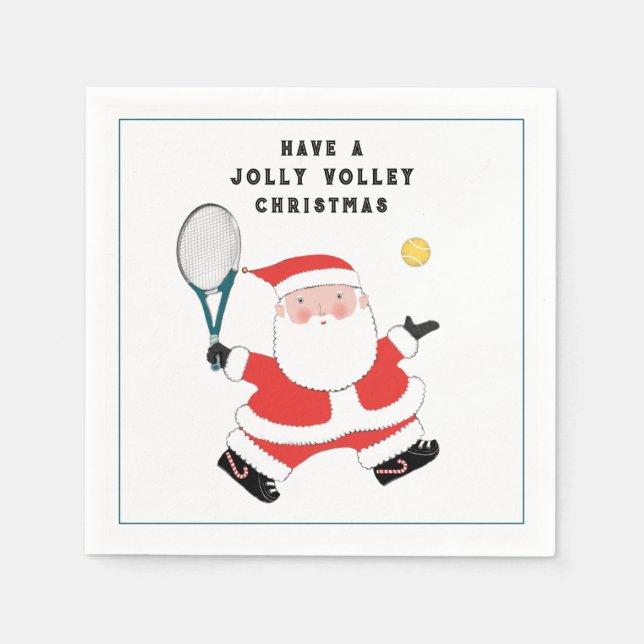 Tennis Christmas Holiday Party Napkins (Front)