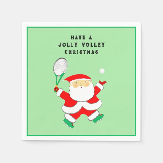 Tennis Christmas Holiday Party Napkins (Front)