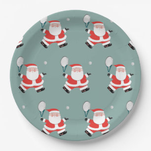 Tennis Christmas Holiday Party Paper Plates