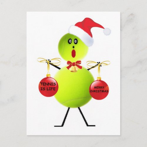 Tennis Christmas Holiday Postcard