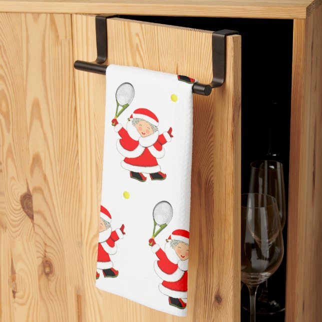Tennis Christmas Kitchen Towel (Thirds Fold)