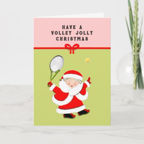 Tennis Christmas Mrs Claus Holiday Card