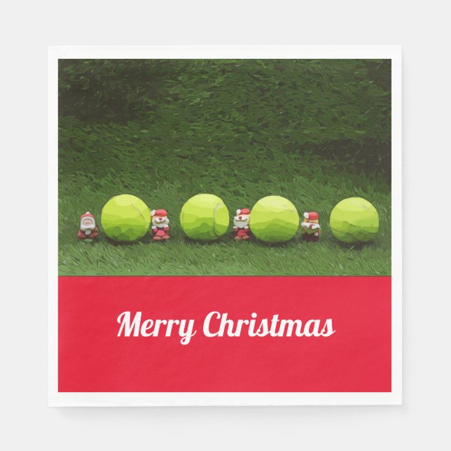 Tennis Christmas Napkins (Front)