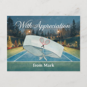 Tennis Christmas on the court With Appreciation Postcard