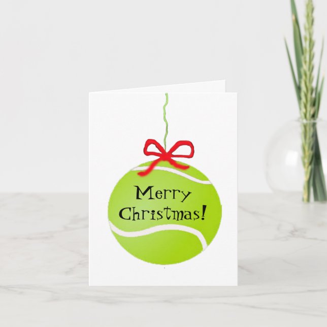 Tennis Christmas Ornament Card (Front)
