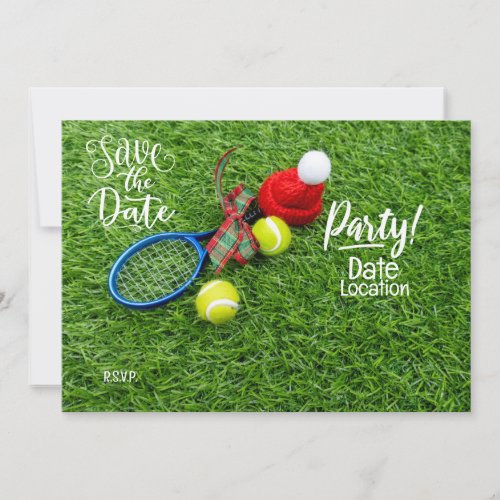 Tennis Christmas party for tennis player with ball Invitation
