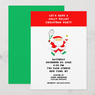 Tennis Christmas Party Invitations