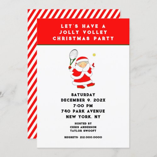 Tennis Christmas Party Invitations