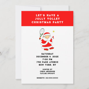 Tennis Christmas Party Invitations