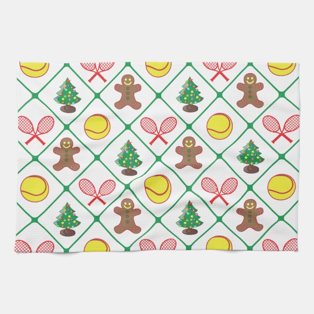 Tennis Christmas pattern Towel (Horizontal)