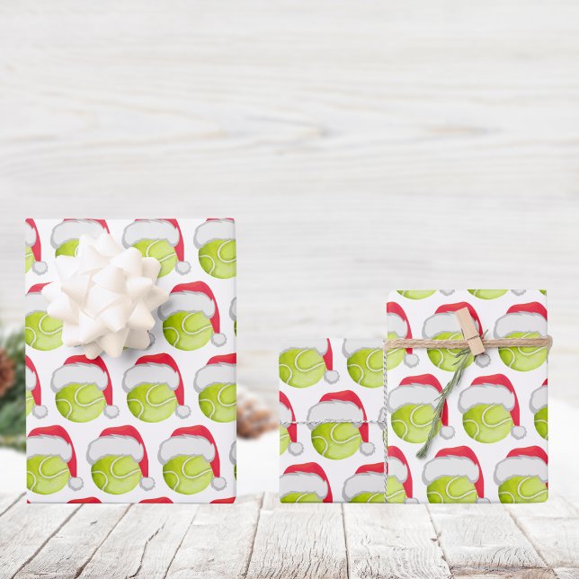 Tennis Christmas Santa Ball Wrapping Paper Sheets (Creator Uploaded)