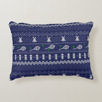 Tennis Christmas Sweater Knitted Pattern Blue